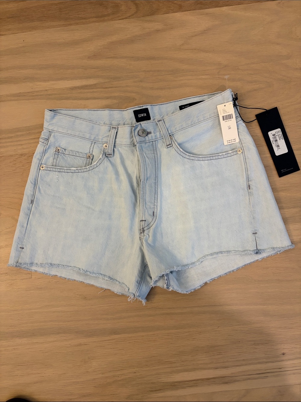 Edwin Light Wash Denim Cutoff Shorts - Light Blue, 30, NWT, Runs Small
